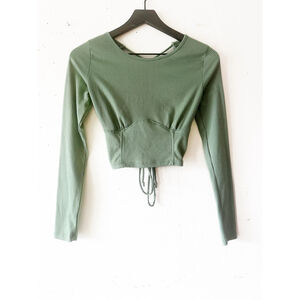 Just Polly New York Crop Top Sage Green Women's Size M